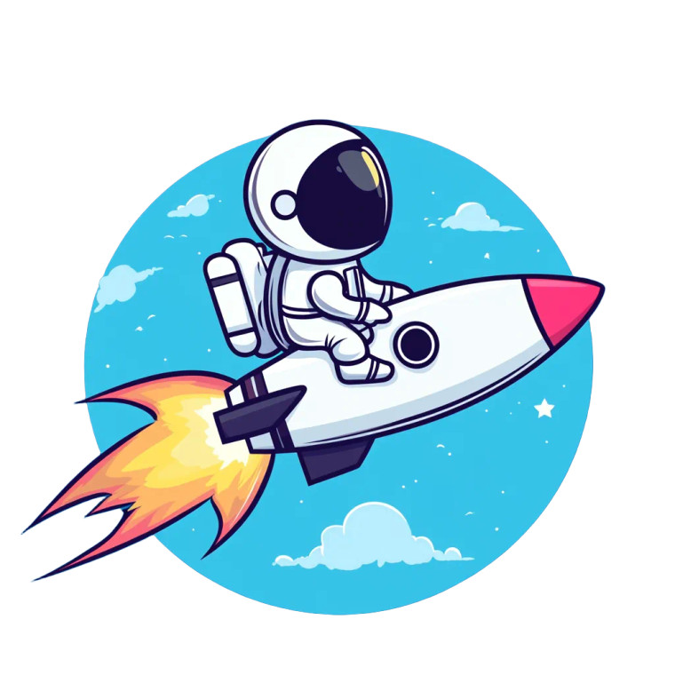 Astronaut On Rocket V3 Vinyl Car Decal Sticker – Waterproof & UV-Resistant 8"