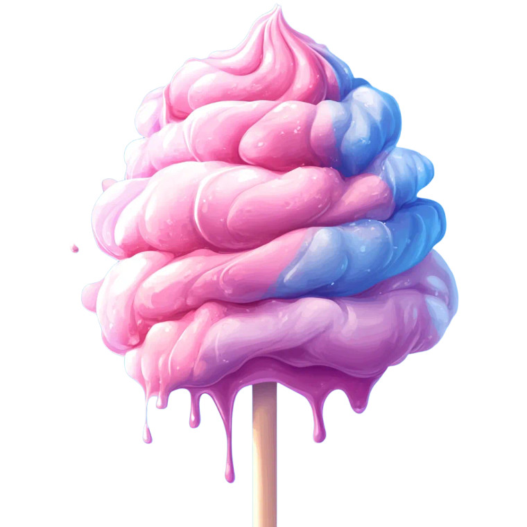 Melting Cotton Candy V2 Vinyl Car Decal Sticker – Waterproof & UV-Resistant 8"