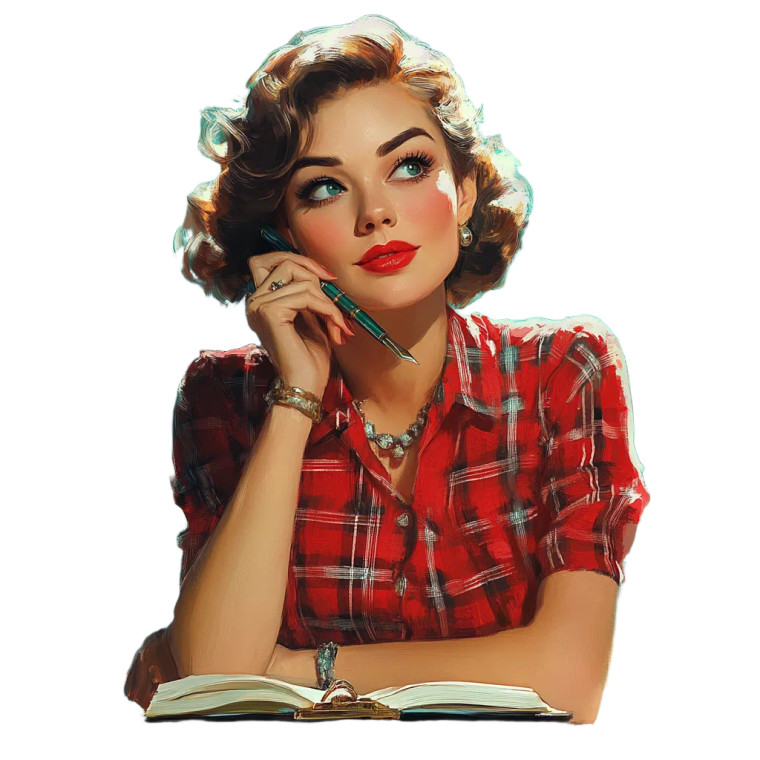 1950S Style Woman V2 Vinyl Car Decal Sticker – Waterproof & UV-Resistant 8"