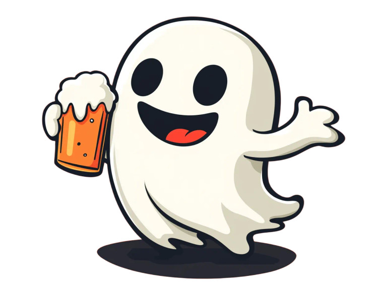 Retro Ghost Beer Vinyl Car Decal Sticker – Waterproof & UV-Resistant 8"
