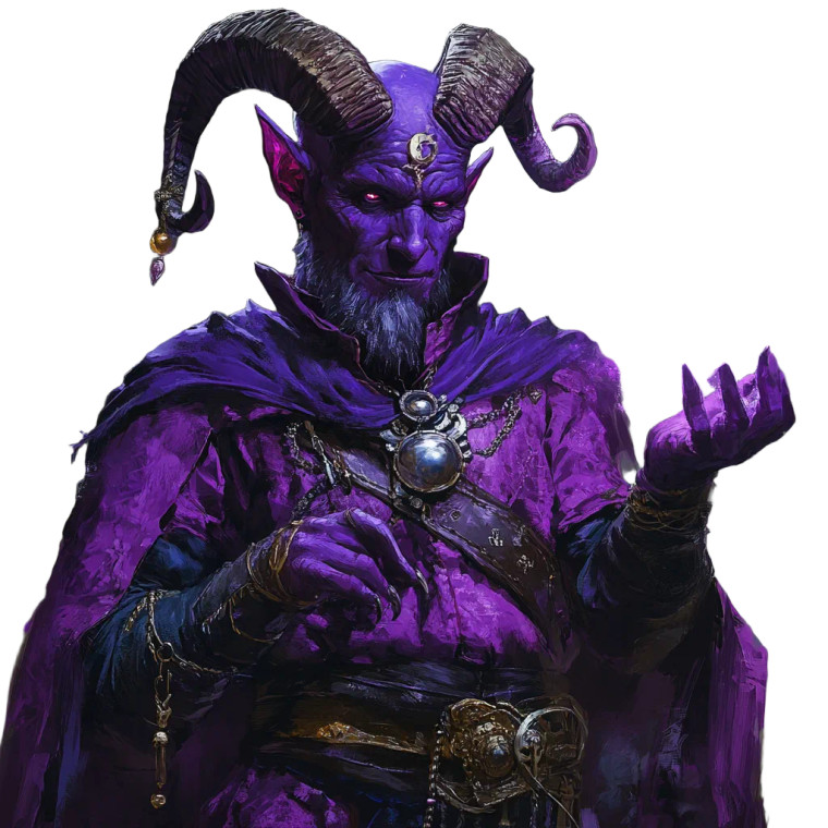 Purple Tiefling Wizard Vinyl Car Decal Sticker – Waterproof & UV-Resistant 8"