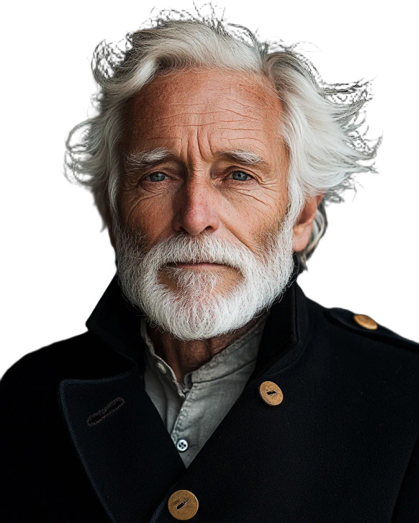 Vintage Captain Portrait Vinyl Car Decal Sticker – Waterproof & UV-Resistant 8"