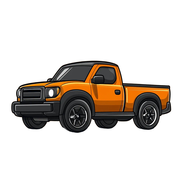 Modern Cartoon Pickup Vinyl Car Decal Sticker – Waterproof & UV-Resistant 8"