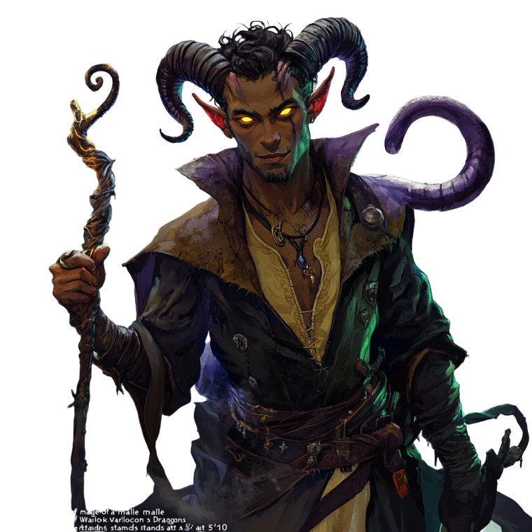 Tiefling Sorcerer/Warlock Vinyl Car Decal Sticker – Waterproof & UV-Resistant 8"