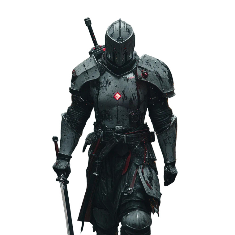 Cyberpunk Teutonic Knight Vinyl Car Decal Sticker – Waterproof & UV-Resistant 8"