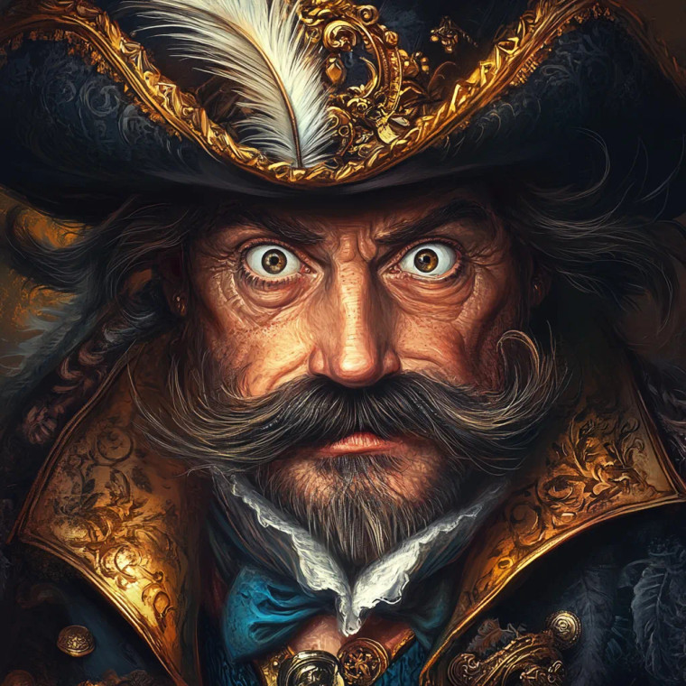 Opulent Captain Portrait Vinyl Car Decal Sticker – Waterproof & UV-Resistant 8"