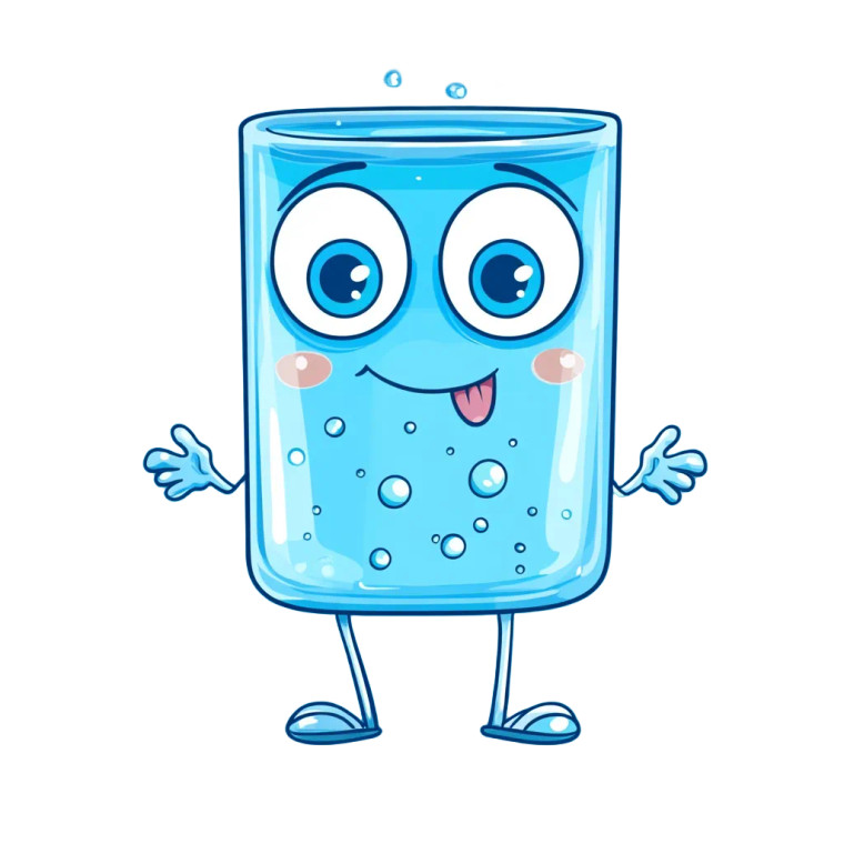 Water Glass Character Vinyl Car Decal Sticker – Waterproof & UV-Resistant 8"