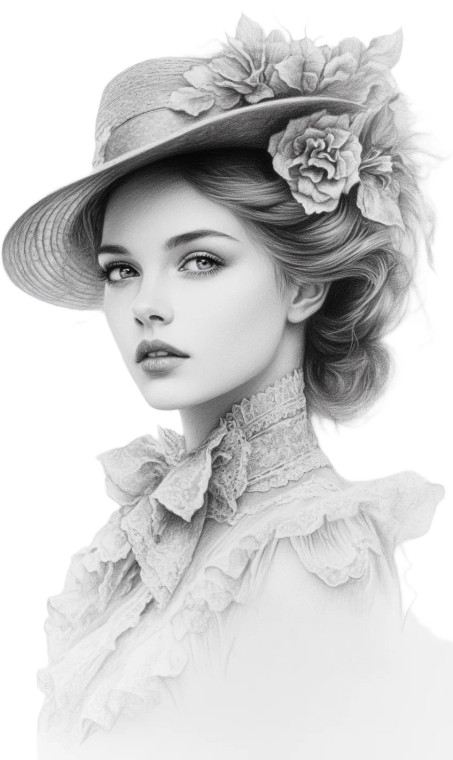 Victorian Elegance Portrait V3 Vinyl Car Decal Sticker – Waterproof & UV-Resistant 8"