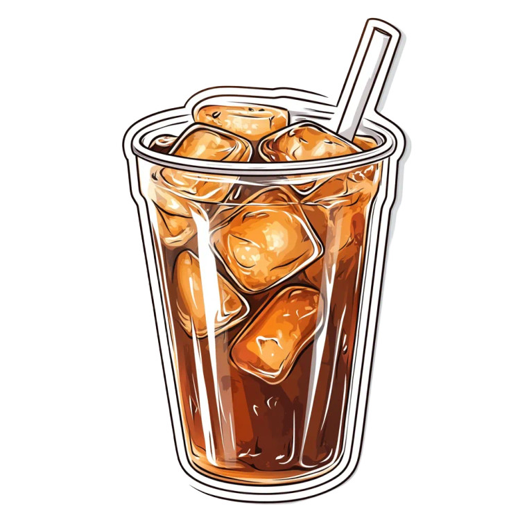 Iced Coffee Sticker Vinyl Car Decal Sticker – Waterproof & UV-Resistant 8"