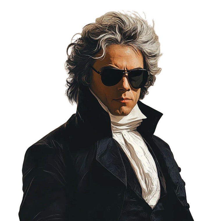 Cool Beethoven Vinyl Car Decal Sticker – Waterproof & UV-Resistant 8"