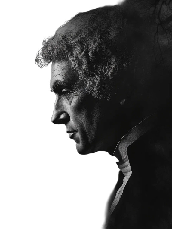 Thomas Jefferson Noir Vinyl Car Decal Sticker – Waterproof & UV-Resistant 8"