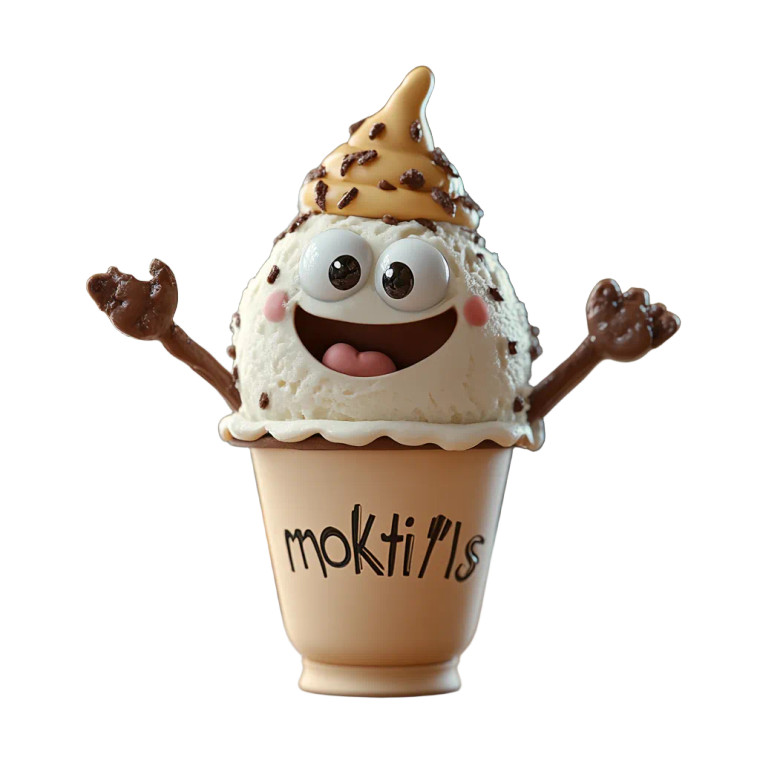 Cheerful Ice Cream Mascot Vinyl Car Decal Sticker – Waterproof & UV-Resistant 8"