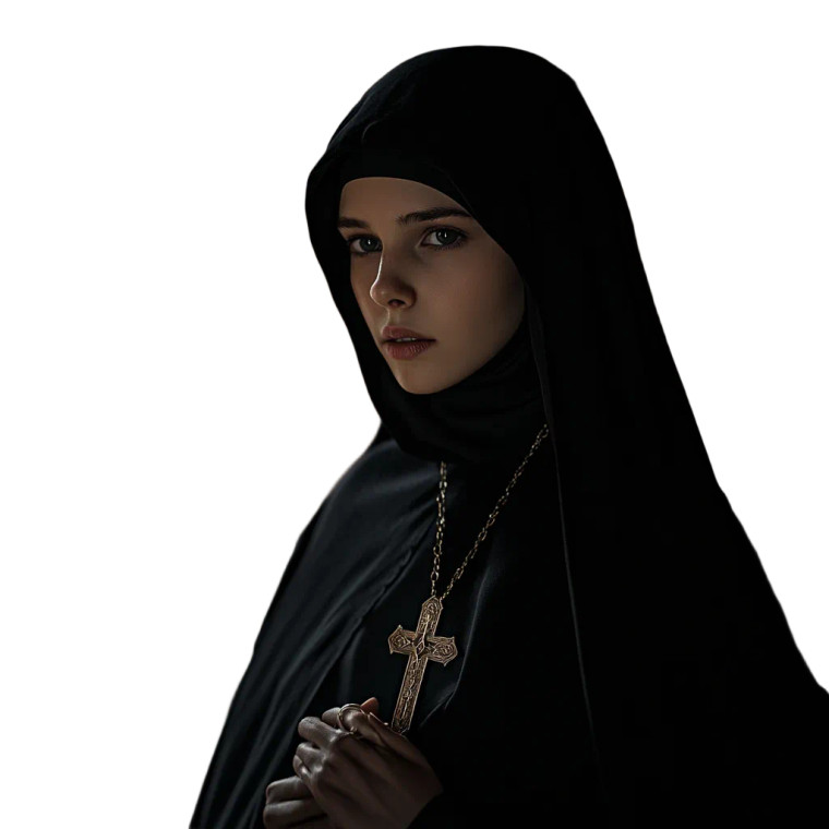 Slavic Nun Portrait Vinyl Car Decal Sticker – Waterproof & UV-Resistant 8"