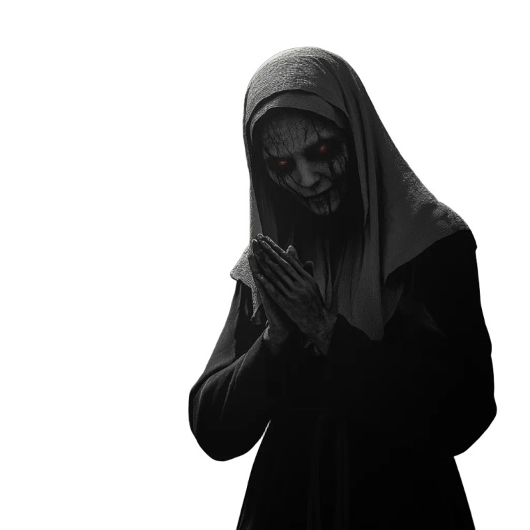 Evil Possessed Nun Vinyl Car Decal Sticker – Waterproof & UV-Resistant 8"