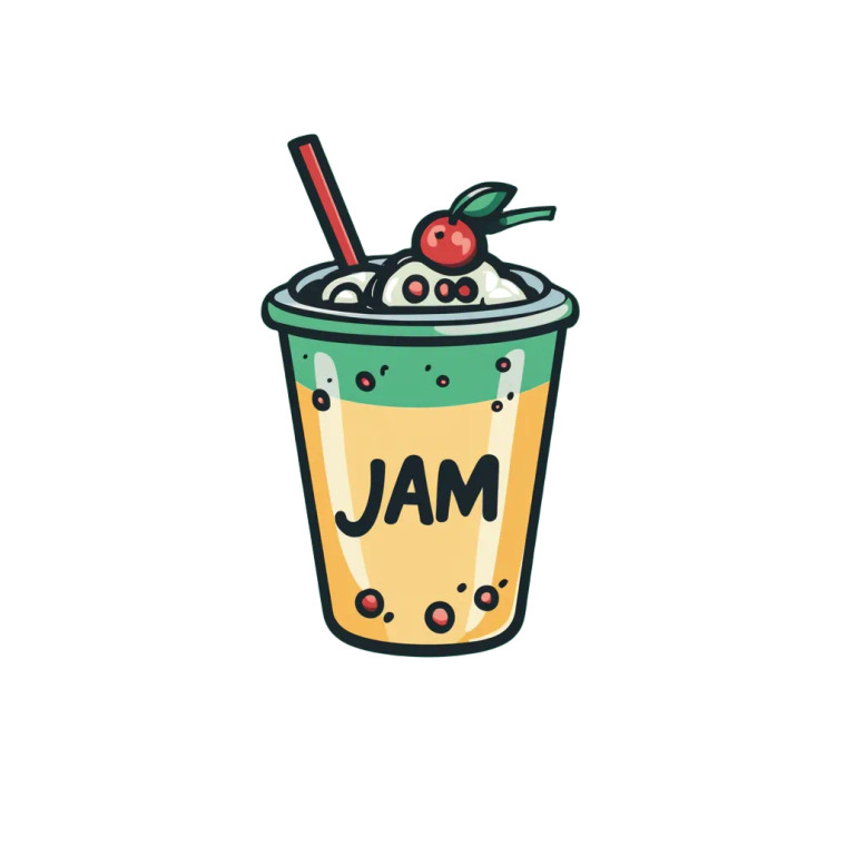 Jam Bubble Tea Vinyl Car Decal Sticker – Waterproof & UV-Resistant 8"