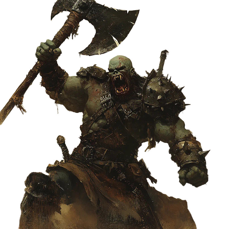 Orc Warlord Illustration Vinyl Car Decal Sticker – Waterproof & UV-Resistant 8"