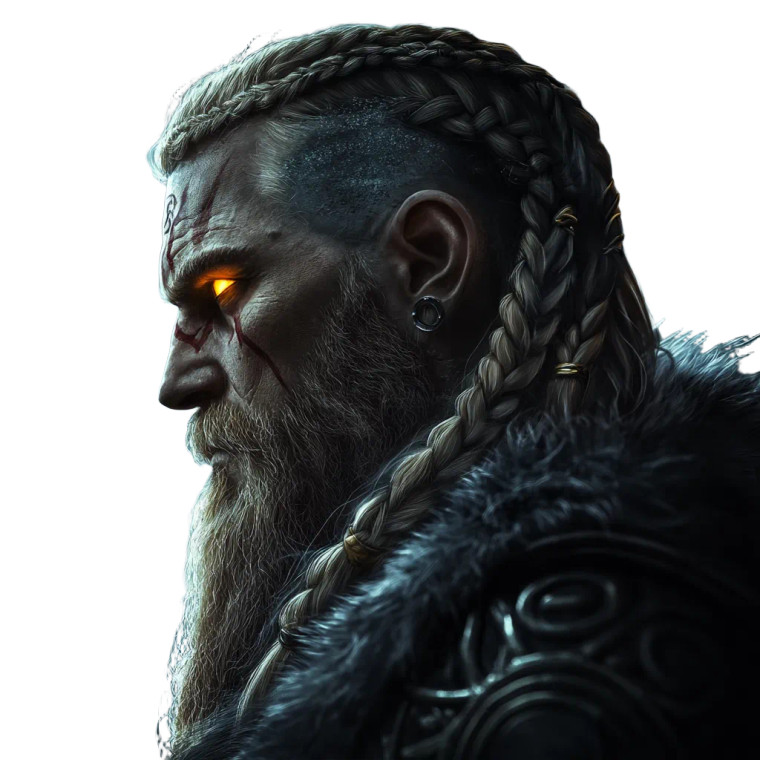 Viking Portrait Vinyl Car Decal Sticker – Waterproof & UV-Resistant 8"