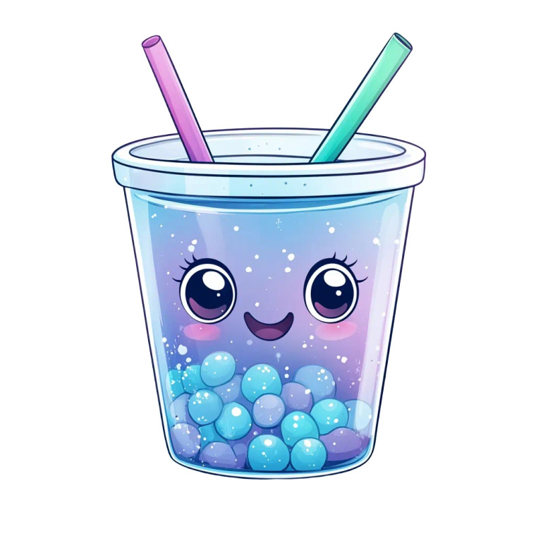 Cute Bubble Tea Cup Vinyl Car Decal Sticker – Waterproof & UV-Resistant 8"