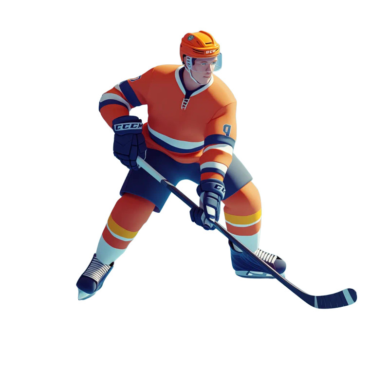 3D Hockey Player Vinyl Car Decal Sticker – Waterproof & UV-Resistant 8"