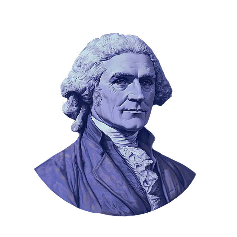 Jefferson Coin Portrait Vinyl Car Decal Sticker – Waterproof & UV-Resistant 8"