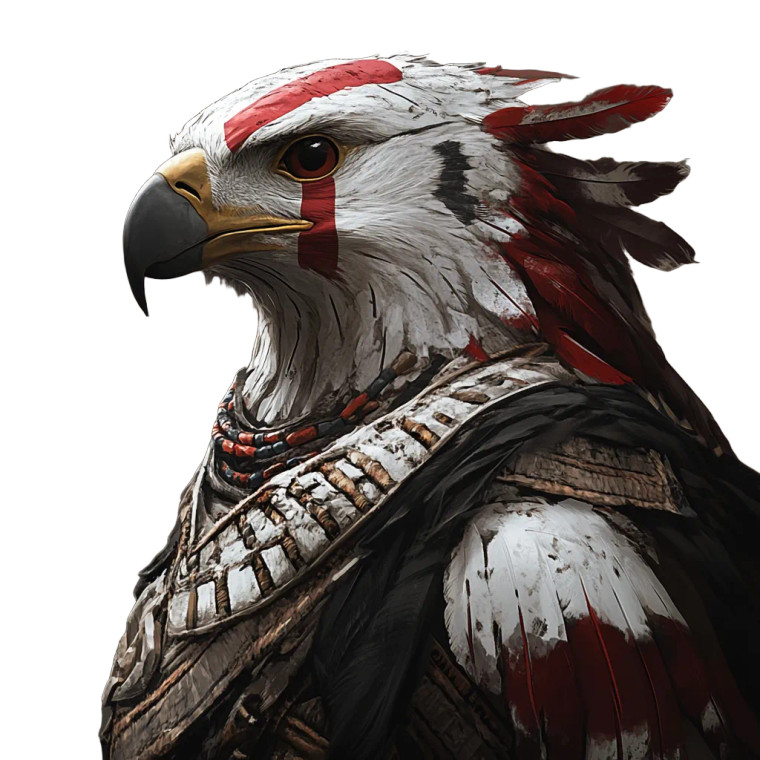 Egyptian Eagle Humanoid Vinyl Car Decal Sticker – Waterproof & UV-Resistant 8"