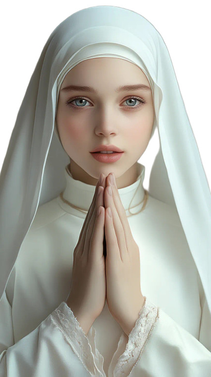 Beautiful Praying Nun Vinyl Car Decal Sticker – Waterproof & UV-Resistant 8"