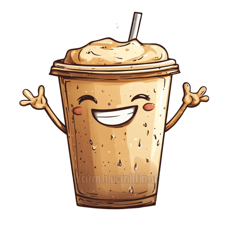 Cartoon Iced Coffee V2 Vinyl Car Decal Sticker – Waterproof & UV-Resistant 8"