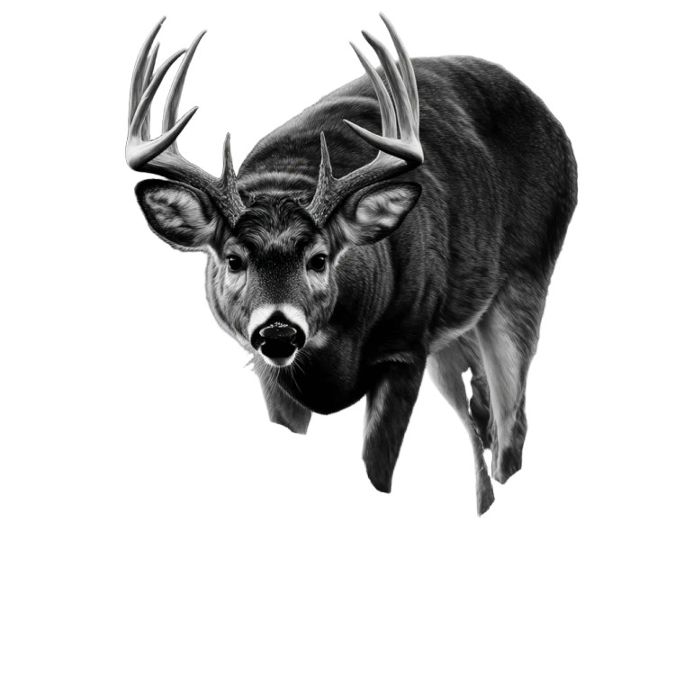 Whitetail Deer Drawing Vinyl Car Decal Sticker – Waterproof & UV-Resistant 8"