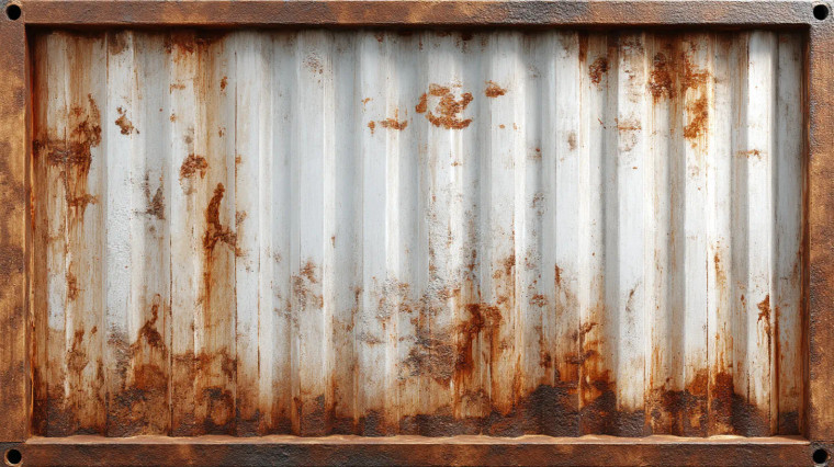 Rusty Shipping Container Vinyl Car Decal Sticker – Waterproof & UV-Resistant 8"