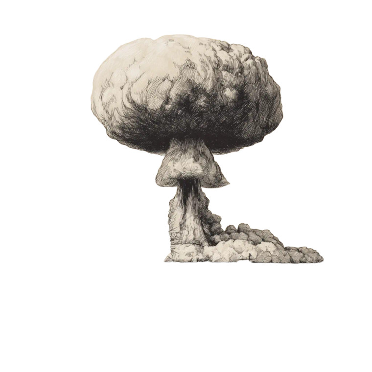 Nuclear Mushroom Cloud Vinyl Car Decal Sticker – Waterproof & UV-Resistant 8"