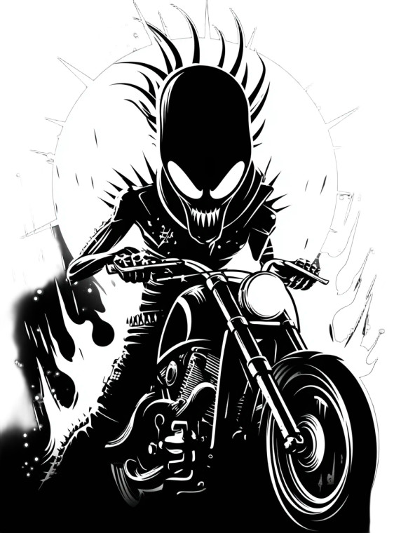 Metal Rider Alien Vinyl Car Decal Sticker – Waterproof & UV-Resistant 8"