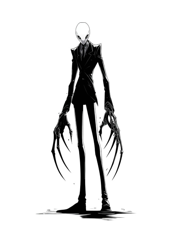 Slenderman Illustration Vinyl Car Decal Sticker – Waterproof & UV-Resistant 8"
