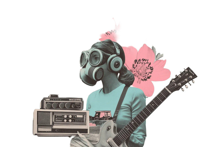 Surreal Vintage Collage Vinyl Car Decal Sticker – Waterproof & UV-Resistant 8"