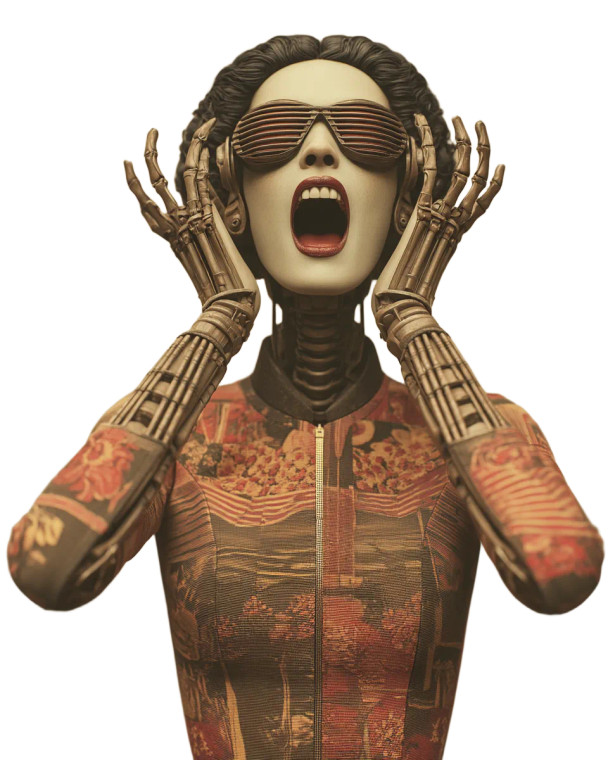 Futuristic Posthuman Being Vinyl Car Decal Sticker – Waterproof & UV-Resistant 8"