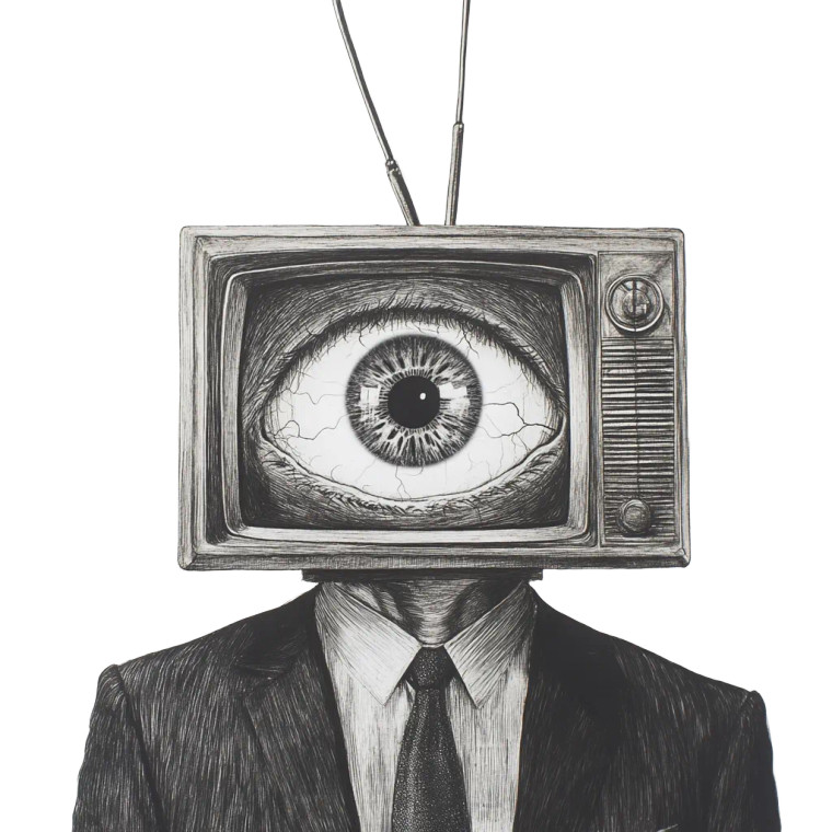 Vintage Tv Head Man Vinyl Car Decal Sticker – Waterproof & UV-Resistant 8"