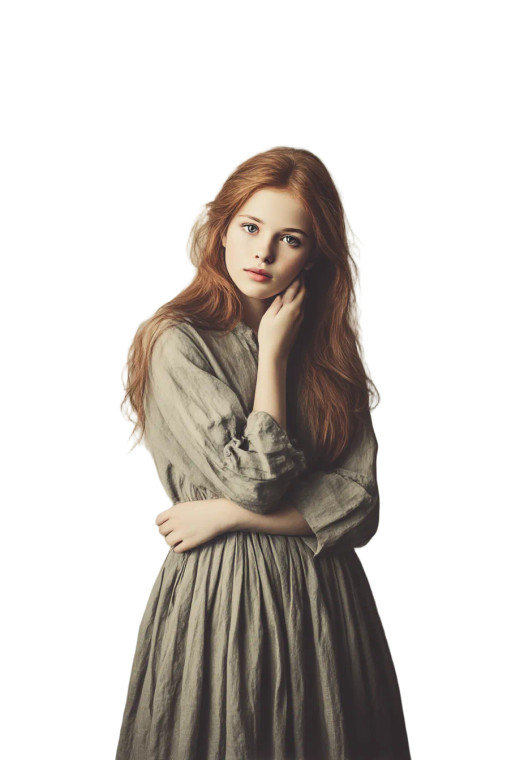 Red-Haired Girl Portrait V2 Vinyl Car Decal Sticker – Waterproof & UV-Resistant 8"