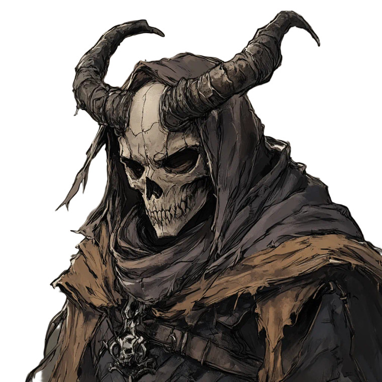 Feral Tiefling Skeleton Vinyl Car Decal Sticker – Waterproof & UV-Resistant 8"