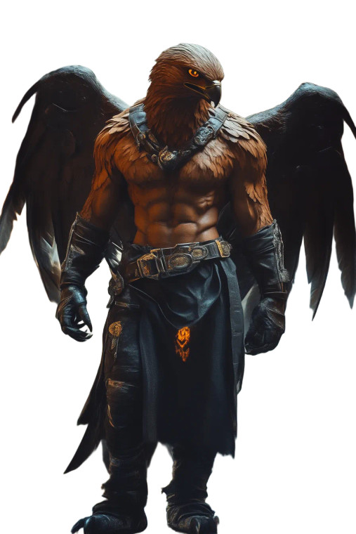 Muscular Falcon Humanoid Vinyl Car Decal Sticker – Waterproof & UV-Resistant 8"