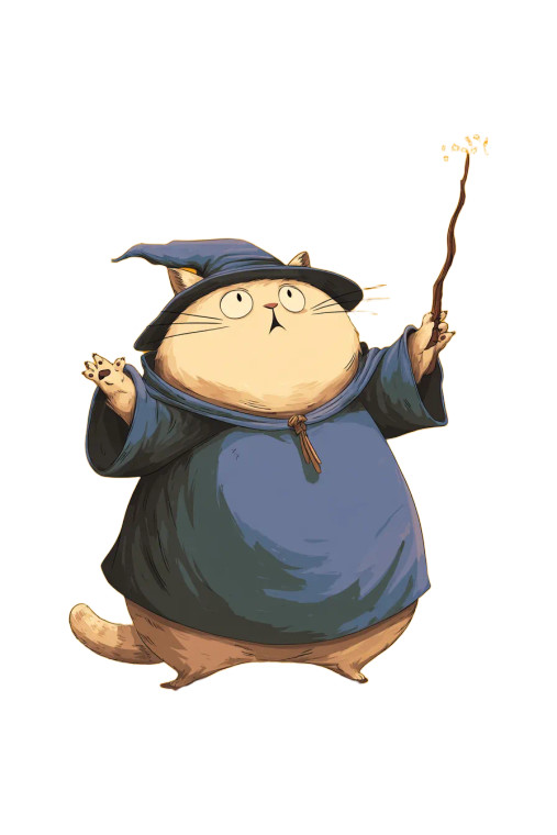 Chubby Cat Mage Vinyl Car Decal Sticker – Waterproof & UV-Resistant 8"