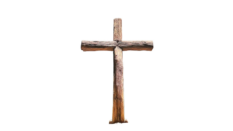Rugged Wooden Cross Vinyl Car Decal Sticker – Waterproof & UV-Resistant 8"