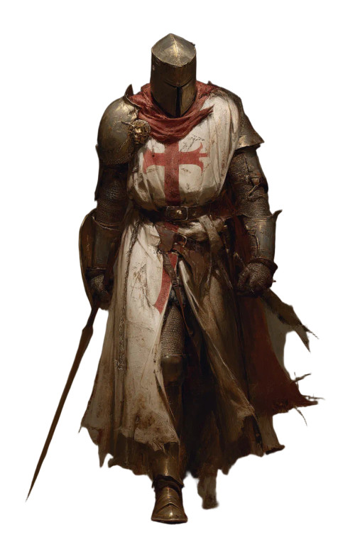 Templar Knight V6 Vinyl Car Decal Sticker – Waterproof & UV-Resistant 8"