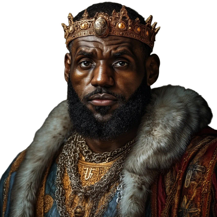 Medieval King Lebron Vinyl Car Decal Sticker – Waterproof & UV-Resistant 8"