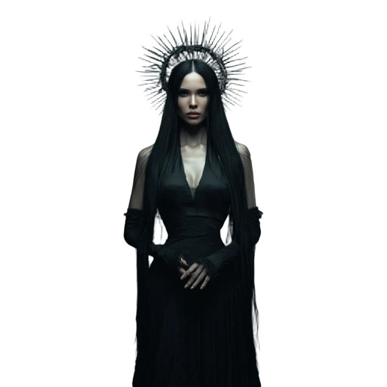 Goth Woman Crowned Vinyl Car Decal Sticker – Waterproof & UV-Resistant 8"