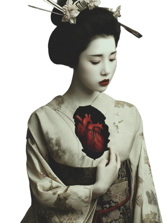 Heartless Geisha Vinyl Car Decal Sticker – Waterproof & UV-Resistant 8"