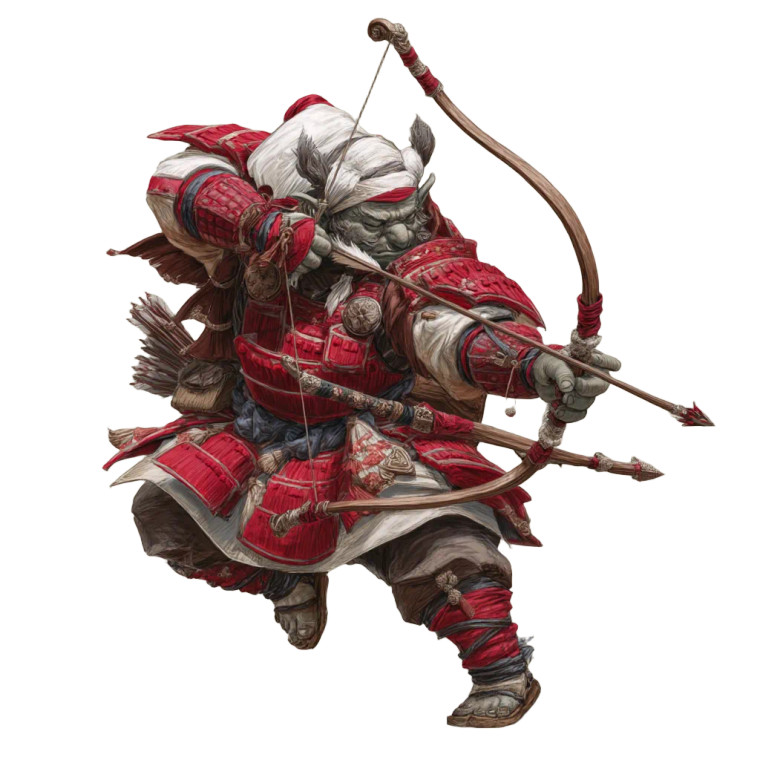 Orc Samurai Archer Vinyl Car Decal Sticker – Waterproof & UV-Resistant 8"