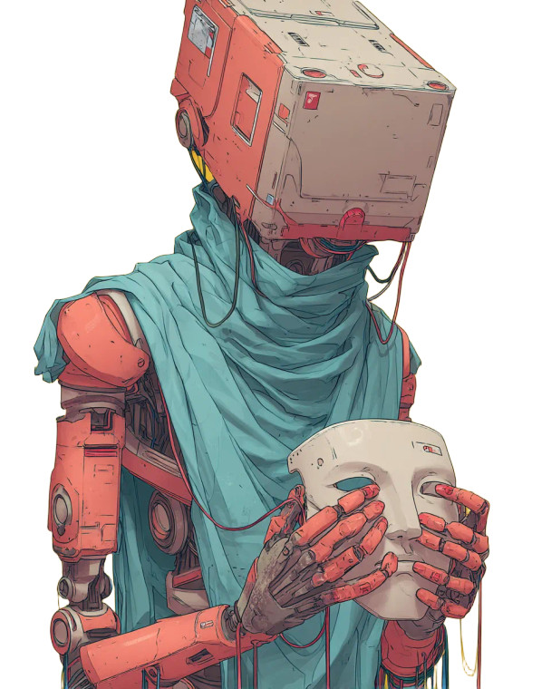 Faceless Cyberpunk Robot Vinyl Car Decal Sticker – Waterproof & UV-Resistant 8"