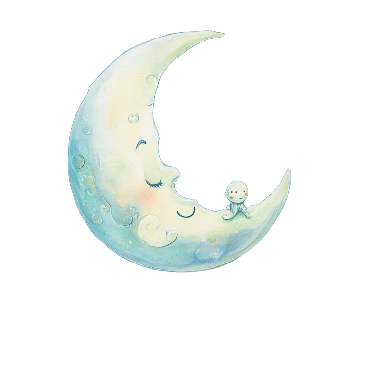 Moonbeam Illustration Vinyl Car Decal Sticker – Waterproof & UV-Resistant 8"