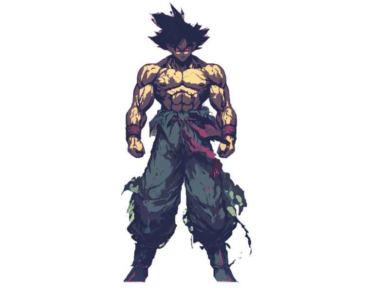 Pixel Art Goku V2 Vinyl Car Decal Sticker – Waterproof & UV-Resistant 8"