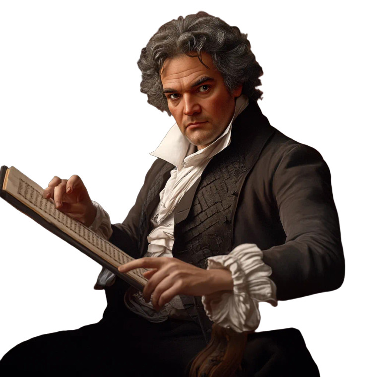 Beethoven Composing Vinyl Car Decal Sticker – Waterproof & UV-Resistant 8"