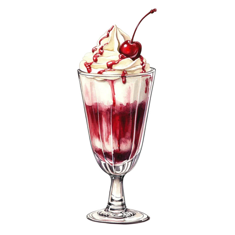 Cherry Sundae Watercolor Vinyl Car Decal Sticker – Waterproof & UV-Resistant 8"